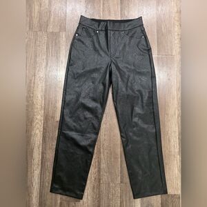 SPANX Black Faux Leather Jeggings Pants Whimsigoth Bikercore Classy